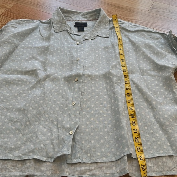 Rachel Zoe XL polka dot front button linen top. - Picture 5 of 6